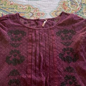 Free people top burgundy